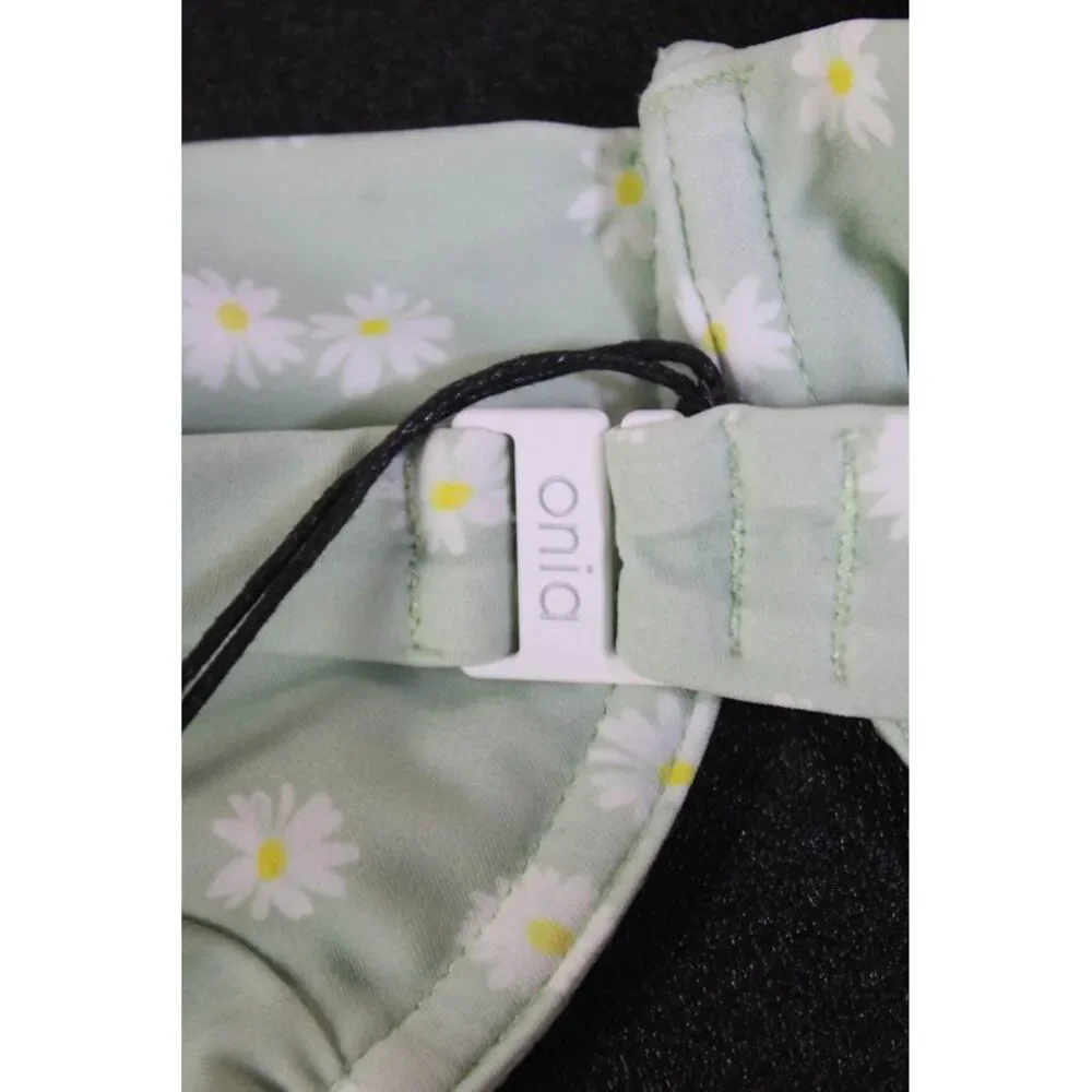 ONIA Womens Liana Daisy Print Underwired Bikini Top Green Size XL